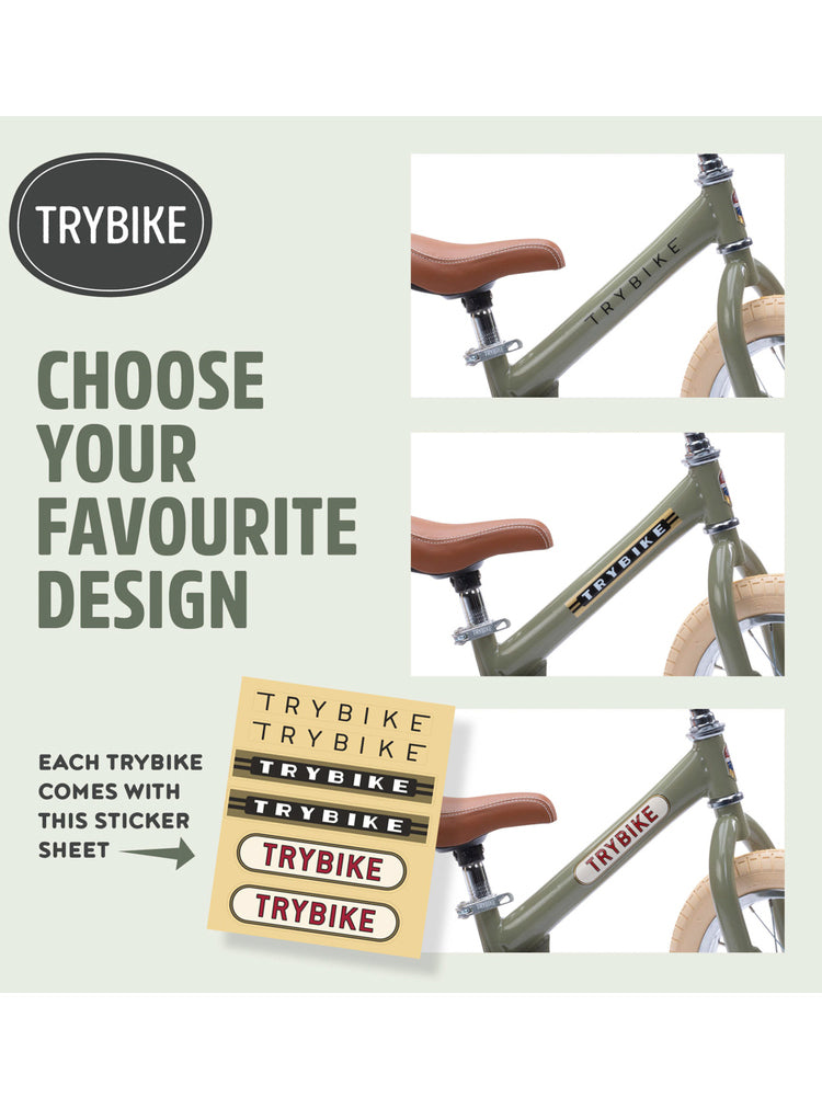 Matte Green Vintage Trybike Tricycle For Children - Info Image 2