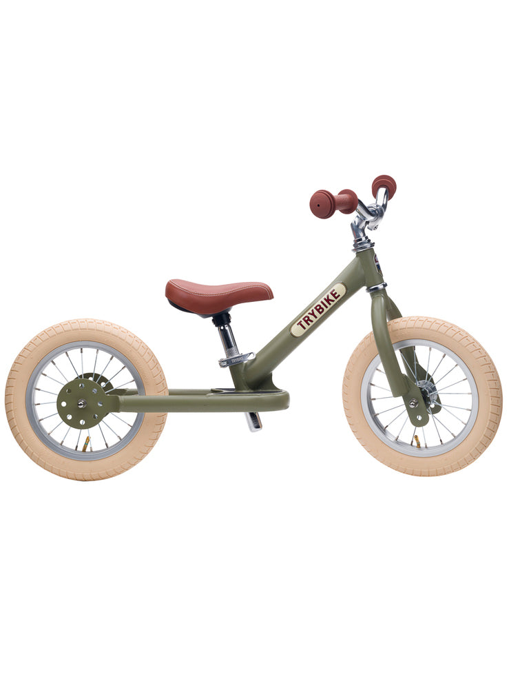 Matte Green Vintage Trybike Tricycle For Children - Side Image