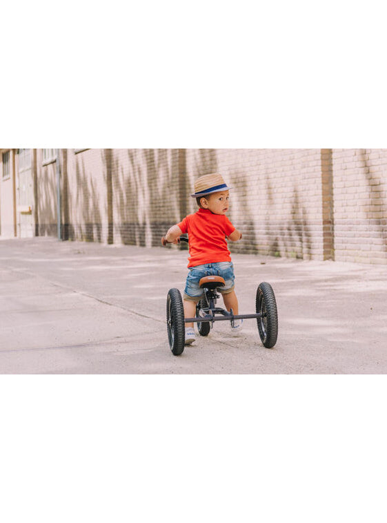 Matte Grey Vintage Tricycle Trybike For Children - Lifestyle Image 1