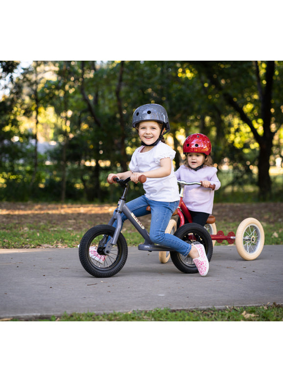 Matte Grey Vintage Tricycle Trybike For Children - Lifestyle Image 3