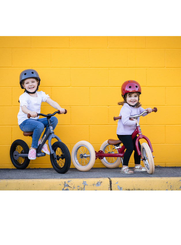 Matte Grey Vintage Tricycle Trybike For Children - Lifestyle Image 5