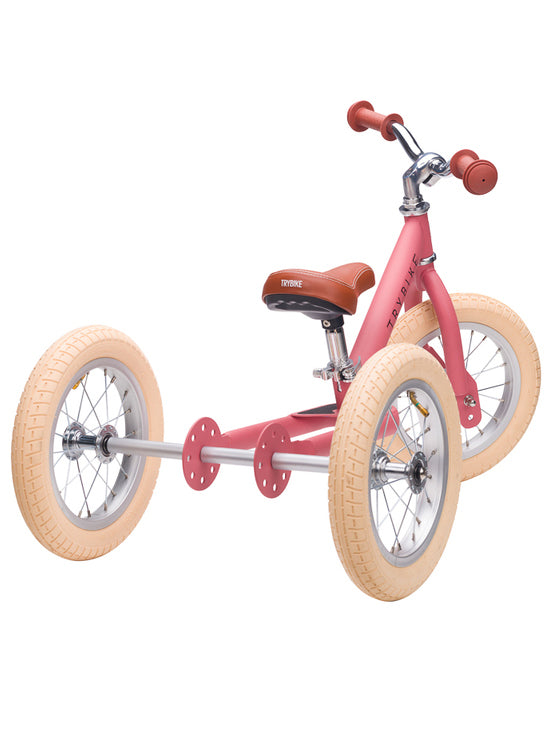 Matte Pink Vintage Tricycle Trybike For Children - Back Image 1
