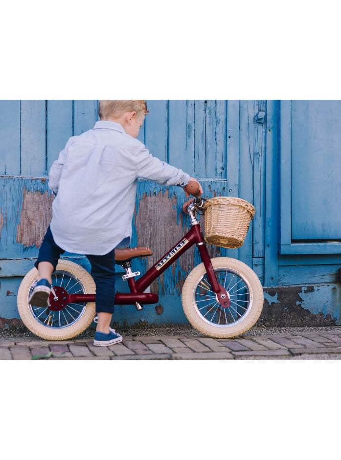 Matte Red Vintage Trybike Tricycle For Children - Lifestyle Image 2
