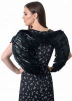 Mid Size Black Feather Dark Angel Wings - main image