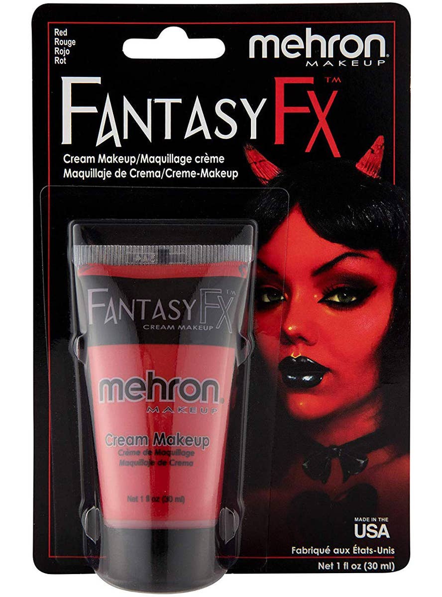 Red Mehron Fantasy FX Cream Costume Makeup - Front Image