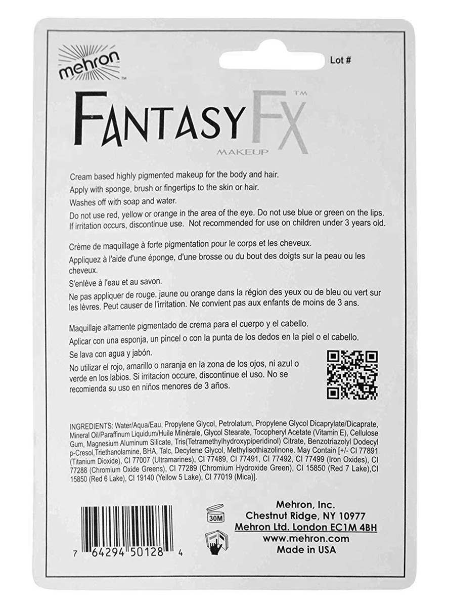 Moonlight White Fantasy FX Cream Costume Makeup - Back Image