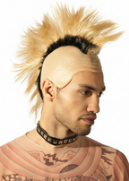Radical 1980's Men's Blonde Mohawk Costume Wig - Main Image