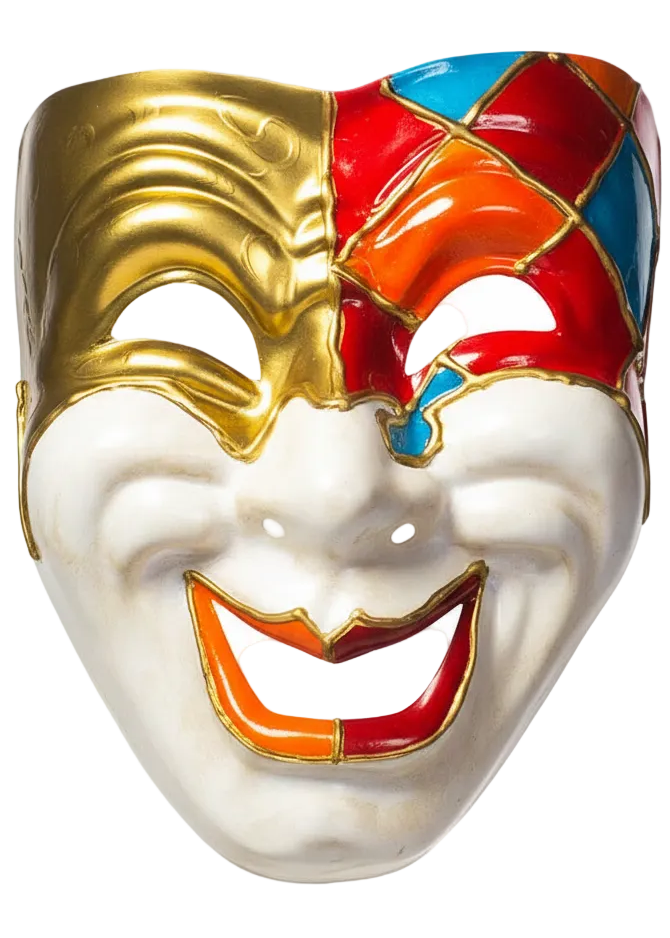Men's Full Face Comedy Masquerade Mask - Main Image