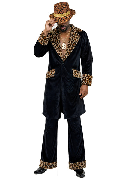 Mac Daddy Black and Leopard Print Mens Costume