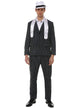 Image of Pinstriped Black and White 1920s Gangster Men's Costume - Main Image