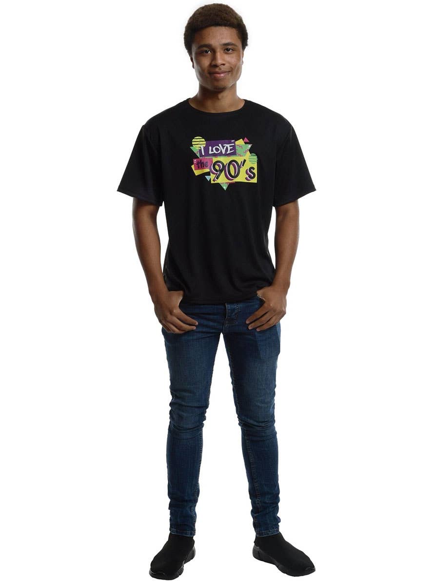 Image of I Love The 90s Men's Black Costume Shirt - Front Image 