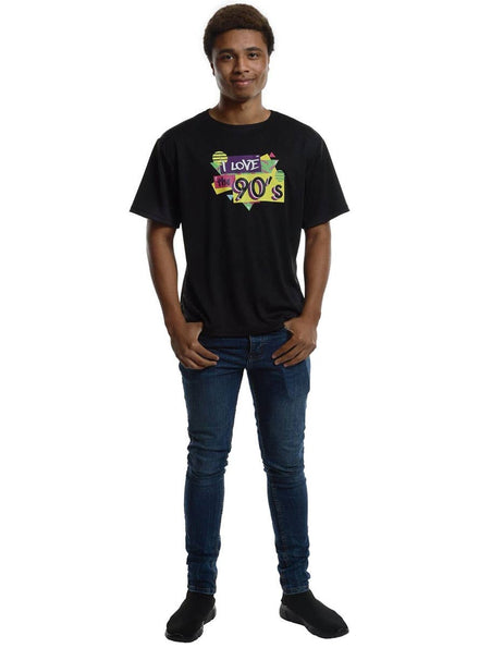 Image of I Love The 90s Men's Black Costume Shirt - Front Image 