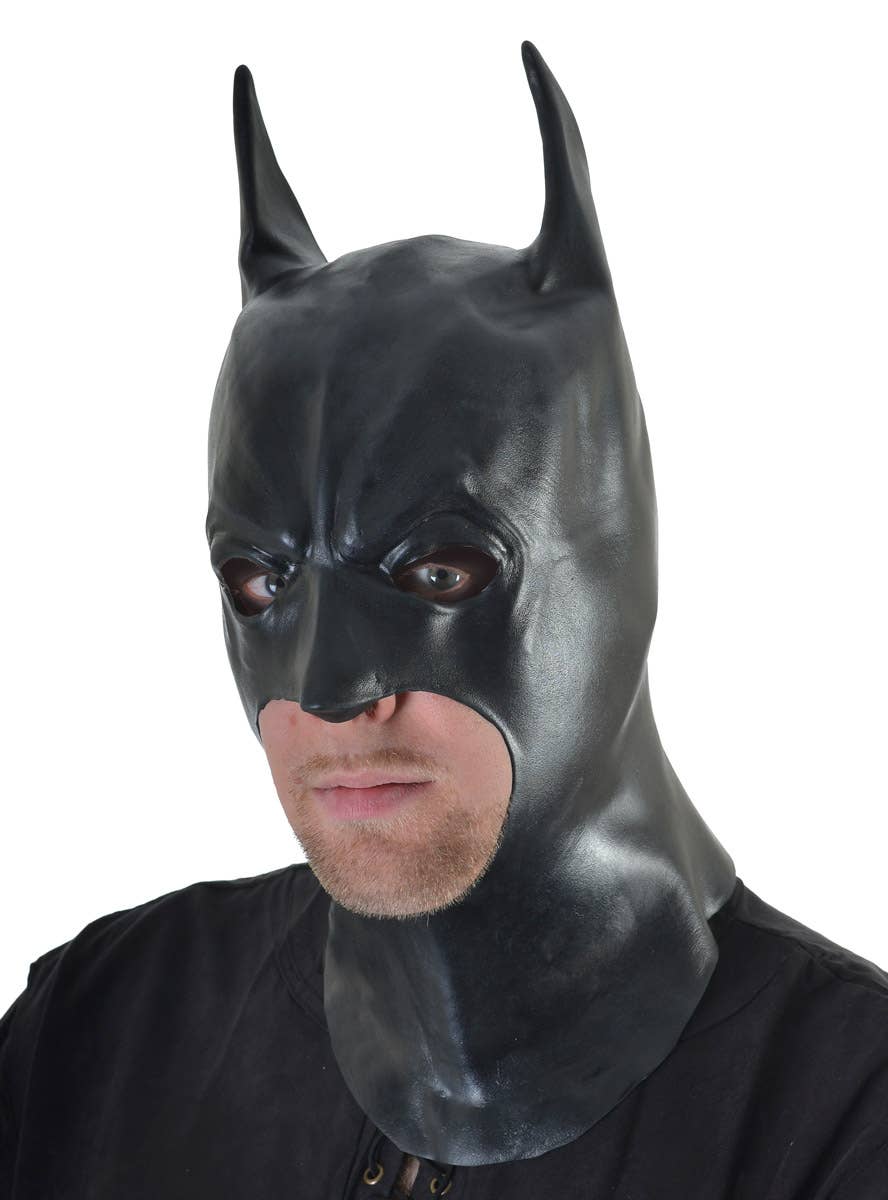 Image of Batman Black Rubber Full Head Costume Mask