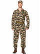 Image of Camo Print Men's Army Costume Jumpsuit - Front View