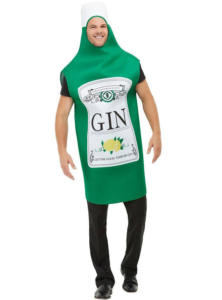 Image of Novelty Green Gin Bottle Men's Costume