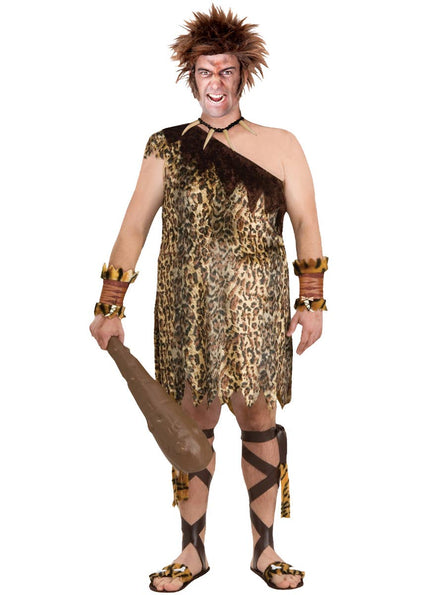 Main image of Macho Cave Man Leopard Print Mens Costume