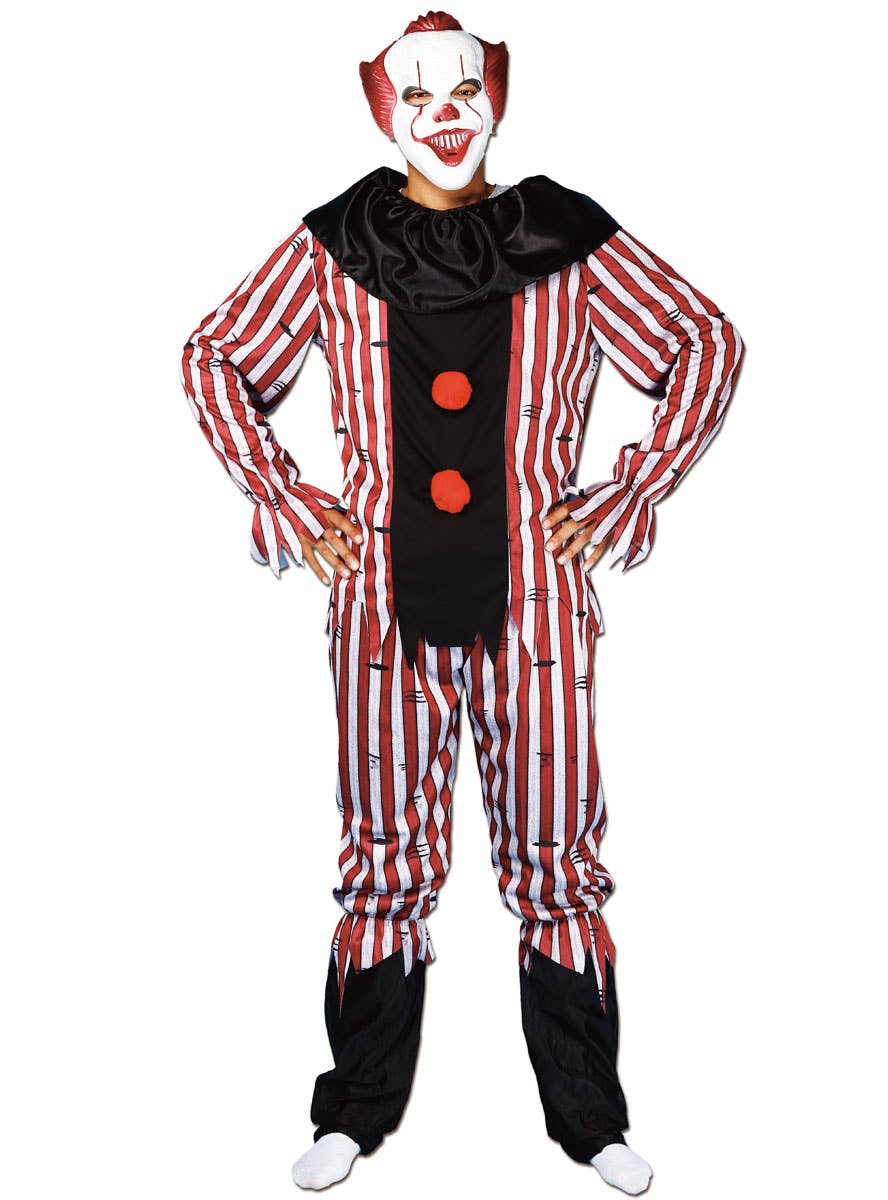 Pennywise Style Men's Killer Clown Halloween Costume - Main Image