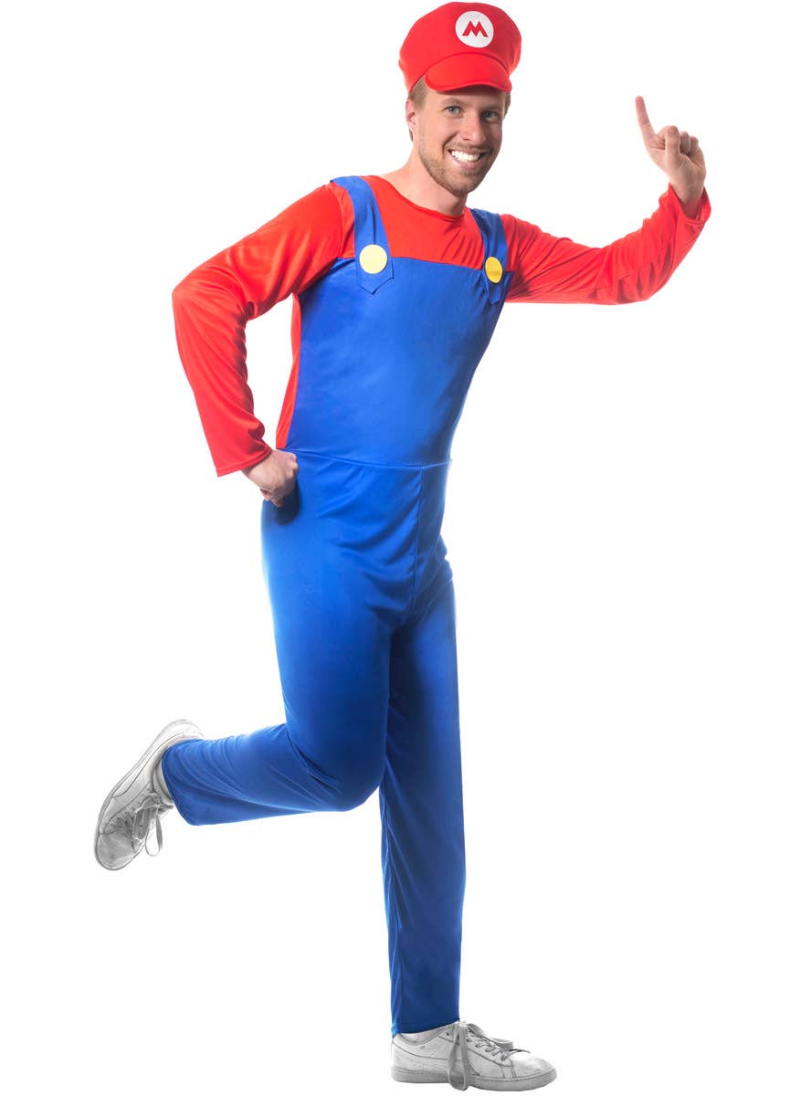 Image of Super Mens Red Plumber Mario Costume