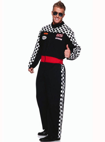 Image of Speed Demon Men's Race Car Driver Jumpsuit Costume