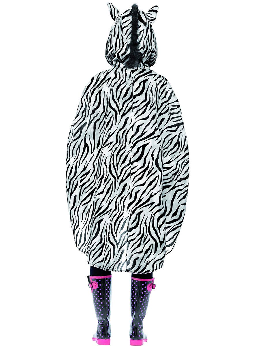 Image of Zebra Men's Novelty Party Poncho - Back Image