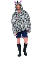 Image of Zebra Men's Novelty Party Poncho - Front Image