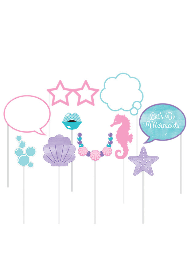 Mermaid Shine Iridescent 10 Piece Photo Booth Prop Set – Main Image