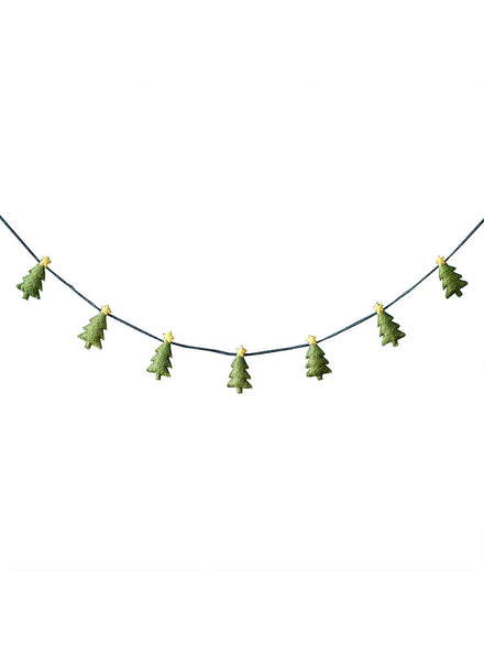 Merry And Bright Felt Christmas Tree Bunting 150cm – Main Image