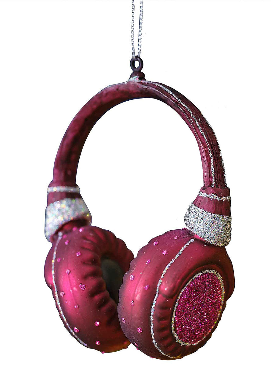 Merry And Bright Headphones Hanging Christmas Tree Ornament – Main Image