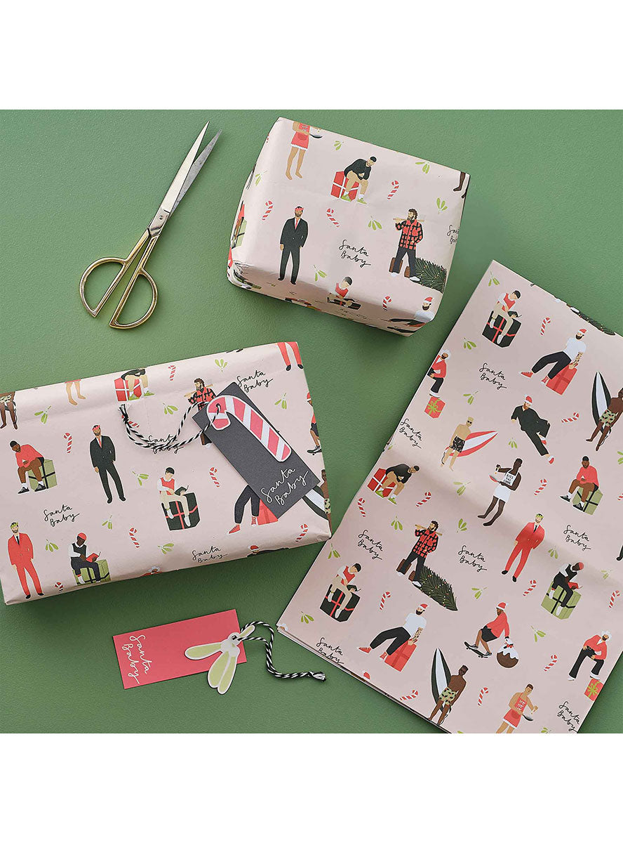 Merry And Bright Santa Baby Gift Wrapping Set – Lifestyle Image
