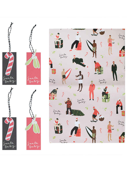 Merry And Bright Santa Baby Gift Wrapping Set – Main Image