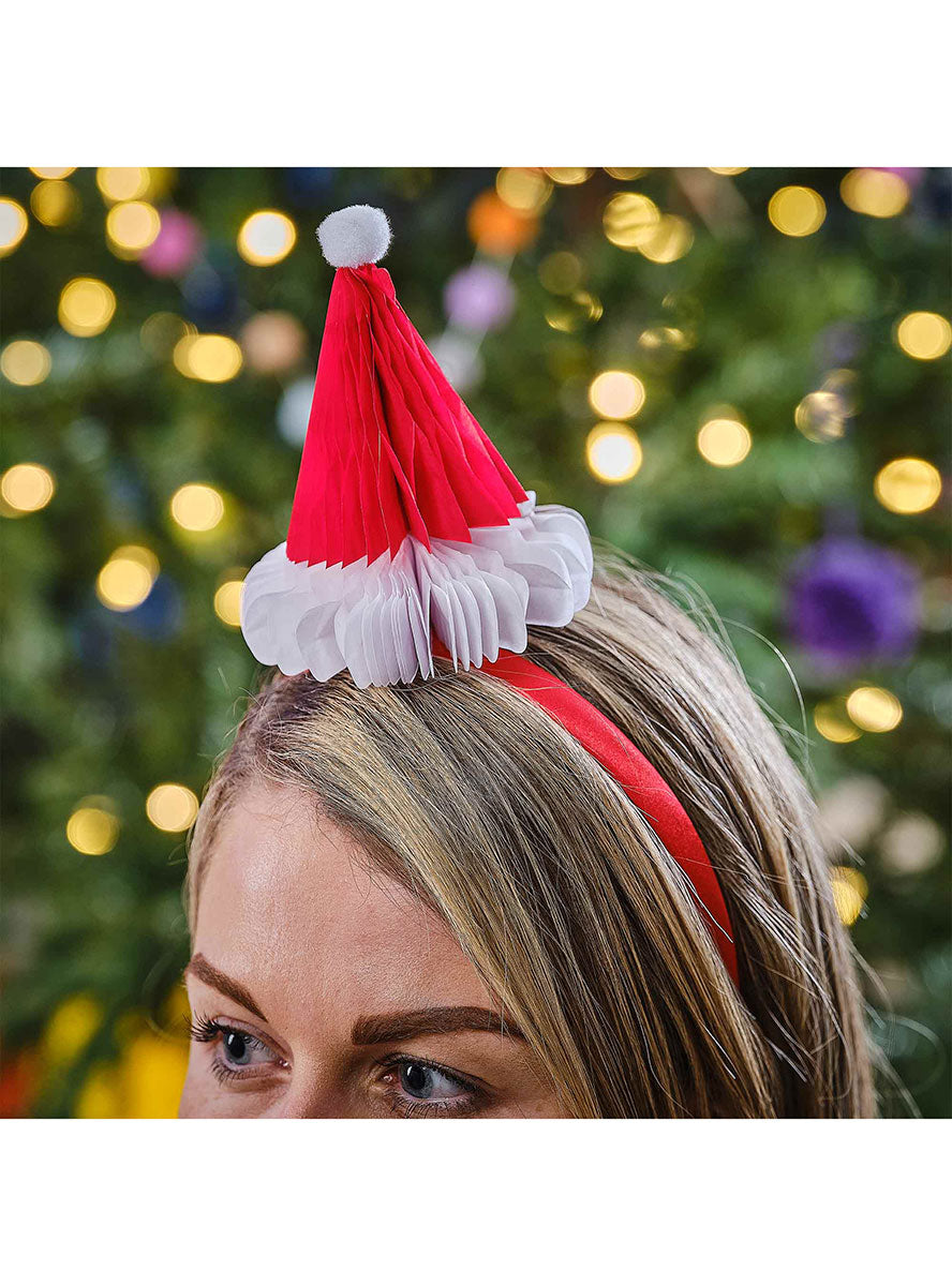 Merry Little Christmas Honeycomb Santa Headbands 2 Pack – Lifestyle Image
