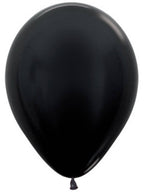 Image of Metallic Black Small 12cm Air Fill Latex Balloon