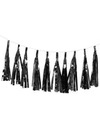 Image of Metallic Black 9 Pack 35cm Tassels - Main Image