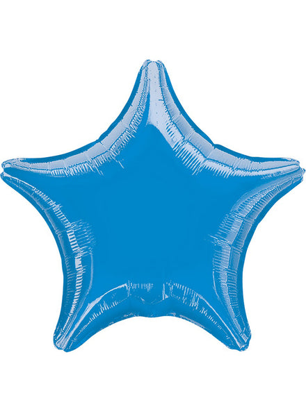 Metallic Blue Foil 45cm Star Balloon - Main Image