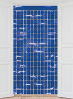 Image of Metallic Blue Square Foil 2m x 90cm Backdrop Decoration