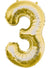 Image of Metallic Gold 84cm Number 3 Foil Balloon