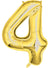 Image of Metallic Gold 86cm Number 4 Foil Balloon