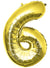 Image of Metallic Gold 84cm Number 6 Foil Balloon