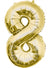Image of Metallic Gold 86cm Number 8 Foil Balloon