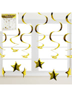 Image of Metallic Gold Star Swirls Hanging Decoration