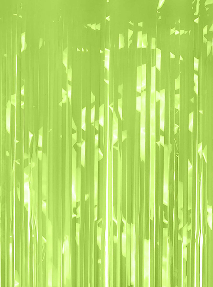 Metallic Light Green Fringe 200cm Party Curtain Backdrop