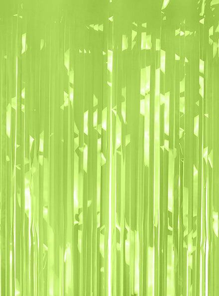 Metallic Light Green Fringe 200cm Party Curtain Backdrop