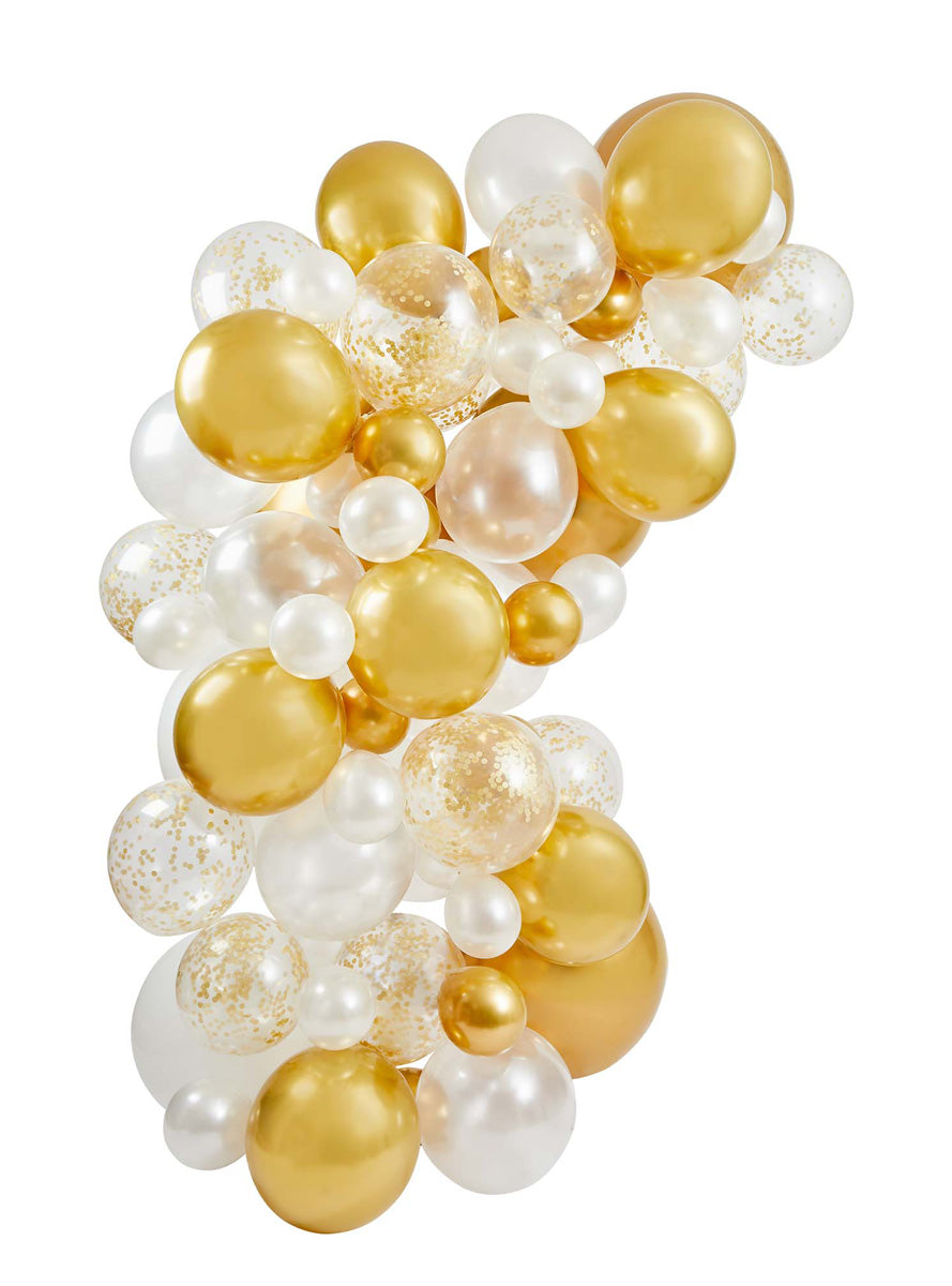 Metallic Mix Up 64 Piece Gold Balloon Arch Kit - Main Image