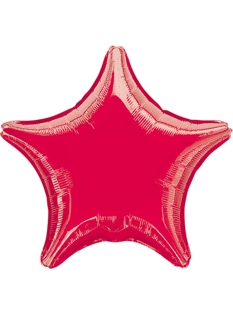 Metallic Red Foil 45cm Star Balloon - Main Image