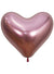 Metallic Reflex Pink Single 35cm Heart Shaped Latex Balloon