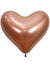 Metallic Reflex Rose Gold Single 35cm Heart Shaped Latex Balloon