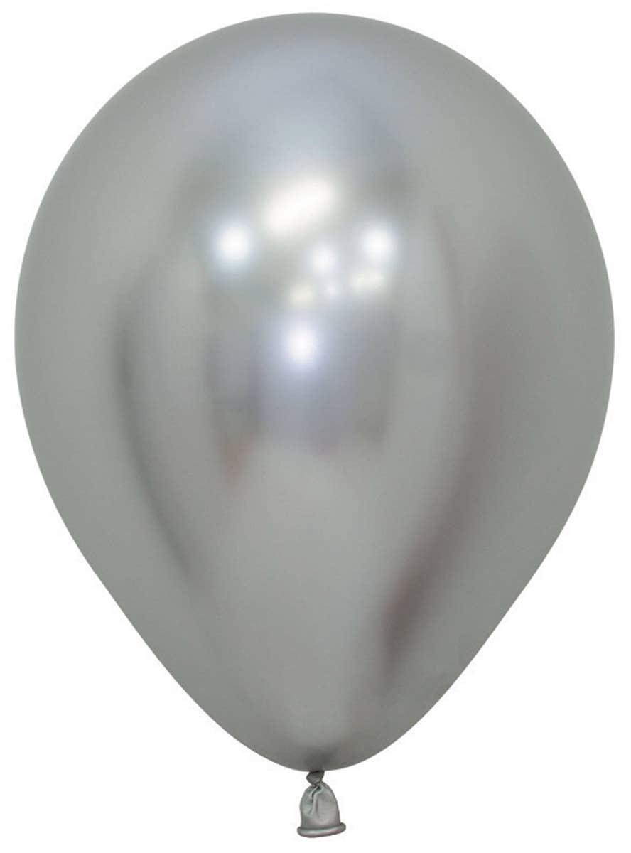 Image of Metallic Reflex Silver Single Small 12cm Air Fill Latex Balloon