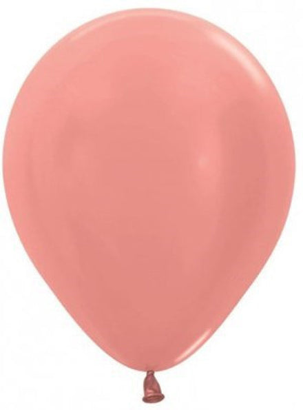 Metallic Rose Gold 30cm Single Latex Balloon - Main Image