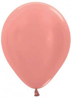 Image of Metallic Rose Gold Single Small 12cm Air Fill Latex Balloon