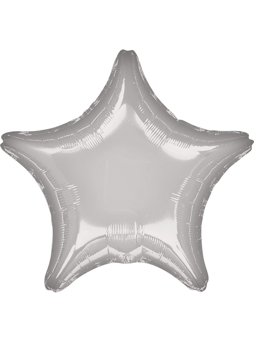 Metallic Silver Foil 45cm Star Balloon - Main Image
